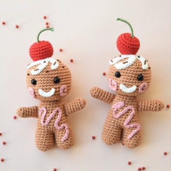 Gingerbread with a cherry on top amigurumi pattern by lilleliis