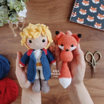 Little Prince and the Fox (with blue coat) amigurumi pattern by Ana Maria Craft