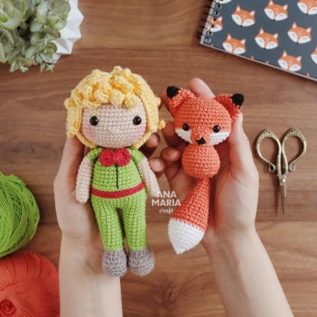 The Little Prince and the Fox (in green clothes) amigurumi pattern by Ana Maria Craft