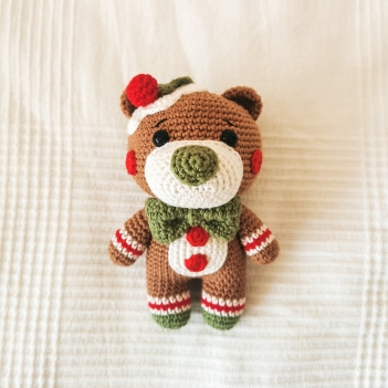 Noel the Gingerbread Bear amigurumi pattern by EMI Creations by Chloe
