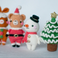 Christmas Bear, Rabbit and Snowman amigurumi by yorbashideout