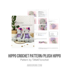 Hippo crochet pattern/Plush hippo amigurumi pattern by TANATIcrochet