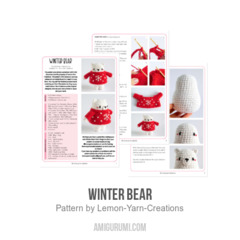Winter Bear amigurumi pattern by Lemon Yarn Creations