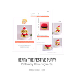 Henry the Festive Puppy amigurumi pattern by Cara Engwerda