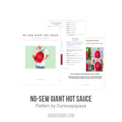 No-Sew Giant Hot Sauce amigurumi pattern by Curiouspapaya
