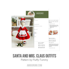 Santa and Mrs. Claus outfits amigurumi pattern by Fluffy Tummy