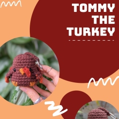 Tommy the turkey keychain pattern  amigurumi pattern by Cosmos.crochet.qc