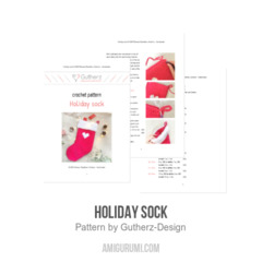 Holiday Sock amigurumi pattern by Gutherz Design