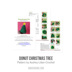 Donut Christmas Tree amigurumi pattern by Audrey Lilian Crochet