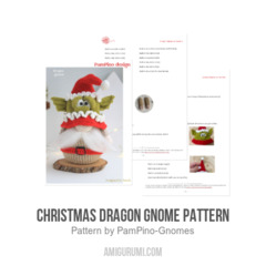 Christmas Dragon gnome pattern amigurumi pattern by PamPino Gnomes