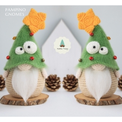 Christmas tree gnome amigurumi pattern by PamPino Gnomes