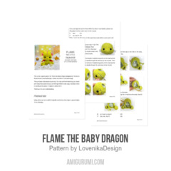 Flame the Baby Dragon amigurumi pattern by LovenikaDesign