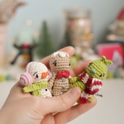 Mini Grinch, snowman & gingerbread