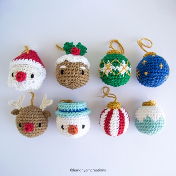 Christmas Baubles amigurumi pattern by Lemon Yarn Creations