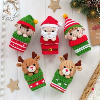 Christmas cuties and their gifts amigurumi pattern by Knit.friends