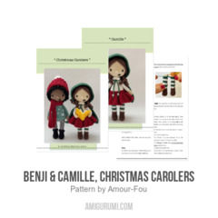 Benji & Camille, Christmas Carolers amigurumi pattern by Amour Fou