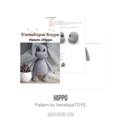 Hippo amigurumi pattern by VenelopaTOYS