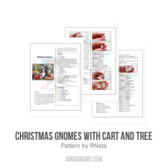 Christmas Gnomes with cart and tree amigurumi pattern by RNata