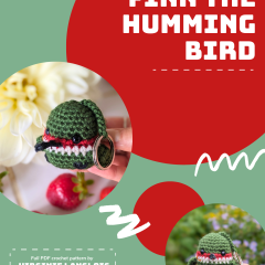 Finn the Hummingbird amigurumi pattern by Cosmos.crochet.qc