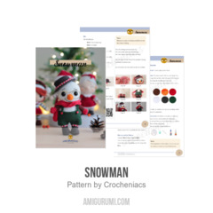 Snowman amigurumi pattern by Crocheniacs