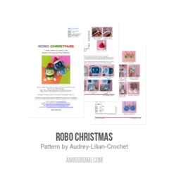 Robo Christmas amigurumi pattern by Audrey Lilian Crochet