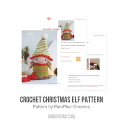 Crochet Christmas Elf pattern amigurumi pattern by PamPino Gnomes