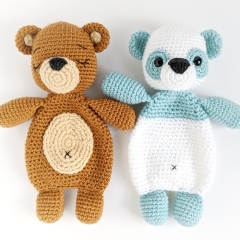 Bear & Panda Loveys amigurumi pattern by AmiAmore