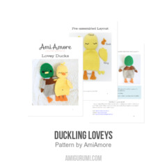 Duckling Loveys amigurumi pattern by AmiAmore