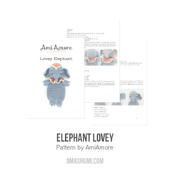 Elephant Lovey amigurumi pattern by AmiAmore