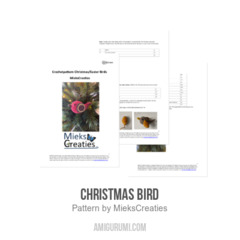 Christmas bird amigurumi pattern by MieksCreaties