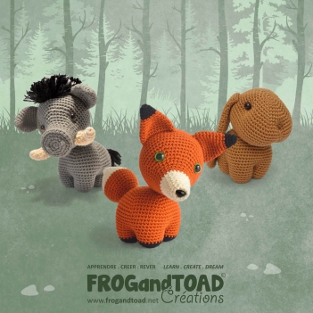 FOREST FOX WILD BOAR & BUNNY RABBIT amigurumi pattern by FROGandTOAD Creations