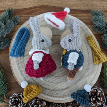 Cute bunny + winter collection amigurumi pattern by La Fabrique des Songes