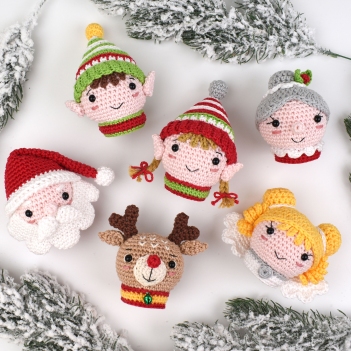 Baubleheads - Christmas Characters amigurumi pattern by Janine Holmes at Moji-Moji Design