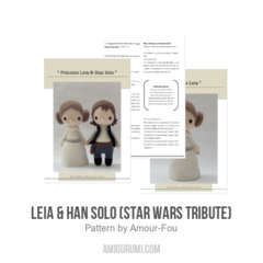 Leia & Han Solo (Star Wars Tribute) amigurumi pattern by Amour Fou