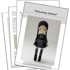 Wednesday Addams amigurumi pattern by Amour Fou