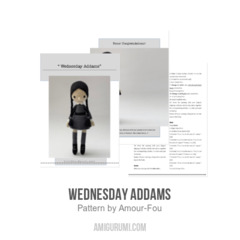 Wednesday Addams amigurumi pattern by Amour Fou