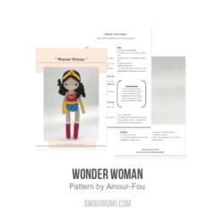 Wonder Woman amigurumi pattern by Amour Fou