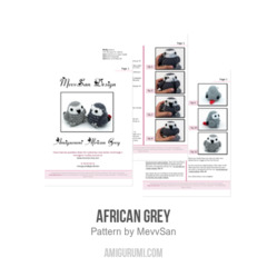 African Grey amigurumi pattern by MevvSan