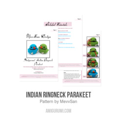 Indian Ringneck Parakeet amigurumi pattern by MevvSan