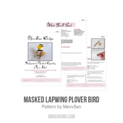 Masked Lapwing Plover Bird amigurumi pattern by MevvSan