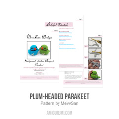 Plum-headed Parakeet amigurumi pattern by MevvSan