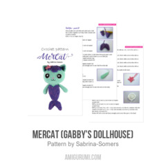 MerCat (Gabby's Dollhouse) amigurumi pattern by Sabrina Somers