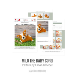 Milo the Baby Corgi amigurumi pattern by Elisas Crochet