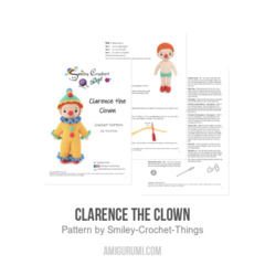 Clarence the Clown amigurumi pattern by Smiley Crochet Things