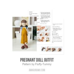 Pregnant doll outfit amigurumi pattern by Fluffy Tummy