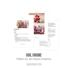 Girl Gnome amigurumi pattern by Jen Hayes Creations