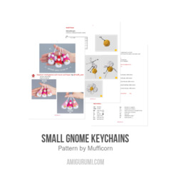 Small gnome Keychains amigurumi pattern by Mufficorn