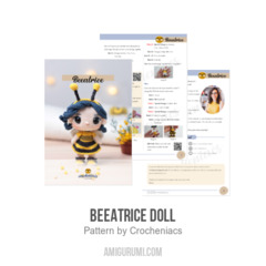 Beeatrice doll amigurumi pattern by Crocheniacs