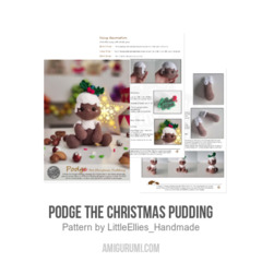 Podge the Christmas Pudding amigurumi pattern by LittleEllies_Handmade