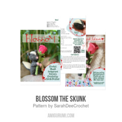 Blossom the Skunk amigurumi pattern by SarahDeeCrochet
